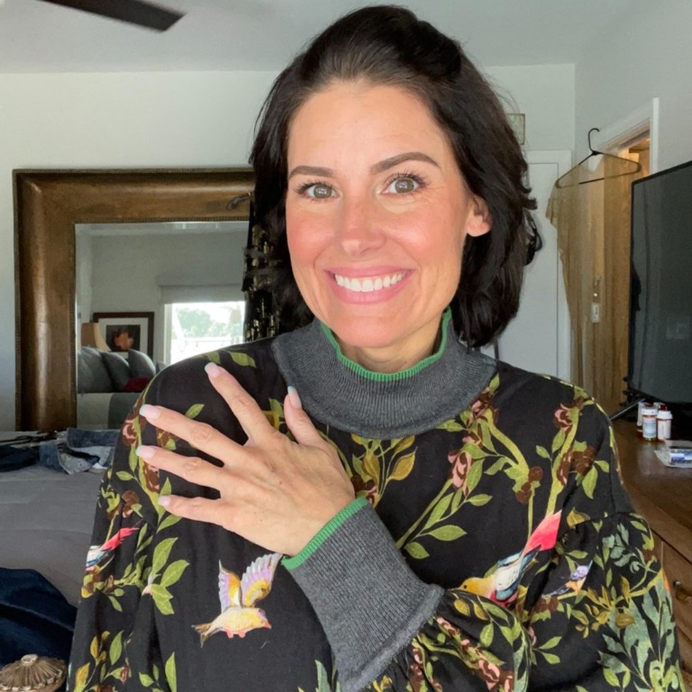 Anthropologie Turtleneck Birds on Branches